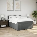 vidaXL Sommier à lattes de lit avec matelas Gris foncé 140x190cm Tissu