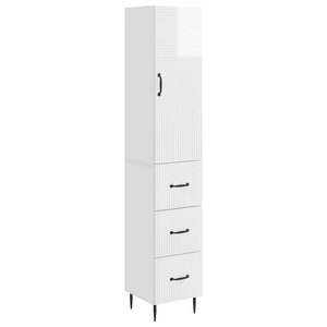 vidaXL Ensemble de Meubles 2 Pièces Blanc brillant 33 x 34 5 x 90 cm
