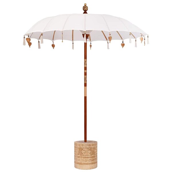vidaXL Parasol balinais avec base Crème 185 x 185 x 260 cm