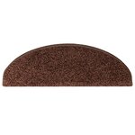 vidaXL Tapis d'escalier 10 pièces 65 x 21 x 4 cm Marron Demi-rond Grand
