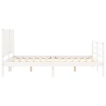 vidaXL Cadre de lit avec tête de lit blanc 160x200 cm bois massif