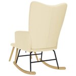 vidaXL Chaise à bascule avec repose-pied Crème Tissu
