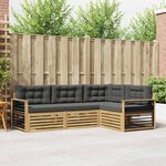 vidaXL Ensemble de canapés d'extérieur 5 Pièces Blanc et anthracite