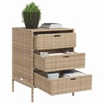 vidaXL Armoire de rangement de jardin beige 55x59x80 cm résine tressée