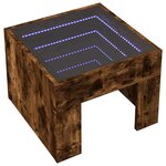 vidaXL Table basse avec LED infini chêne fumé 40x40x30 cm