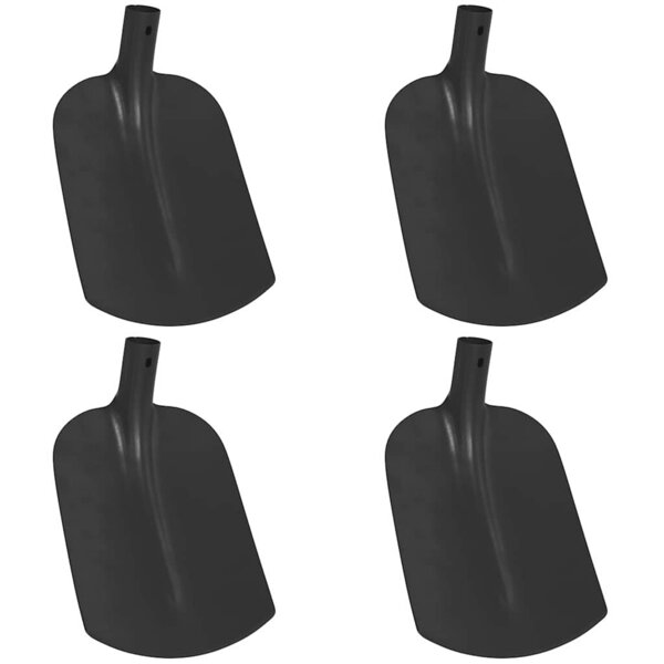 vidaXL Tête de pelle 4 pièces Noir 34 5 x 24 cm Acier enduit de poudre