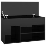 Vidaxl banc à chaussures noir brillant 80x30x45 cm aggloméré