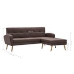 vidaXL Canapé en forme de L revêtement en tissu 186x136x79 cm marron