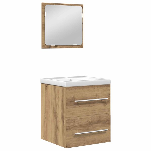 vidaXL Ensemble de mobilier de salle de bain 2 Pièces Chêne artisanal