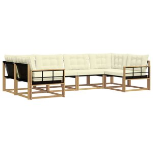 vidaXL Ensemble de canapés d'extérieur 6 Pièces Blanc et crème