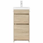 vidaXL Meuble de salle de bain avec évier Chêne Sonoma