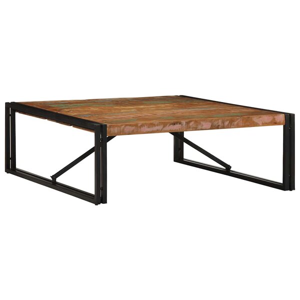 vidaXL Table basse multicolore 100x100x35 cm bois récupération massif