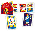 Carnet 12 timbres - Les arts du cirque - Lettre verte