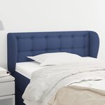 vidaXL Tête de lit avec oreilles Bleu 93x23x78/88 cm Tissu
