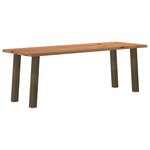 vidaXL Table à manger et bord naturel bois massif chêne rectangulaire