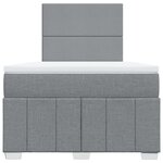 vidaXL Sommier à lattes de lit et matelas gris clair 120x190 cm tissu