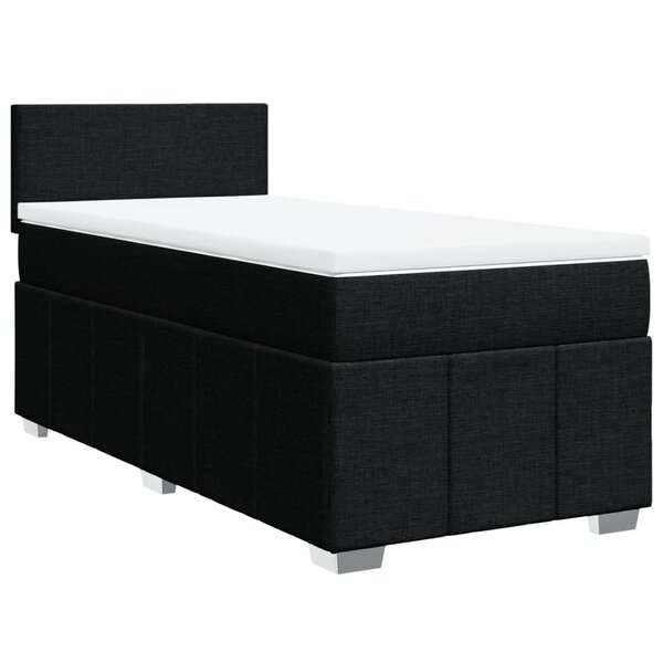 vidaXL Sommier à lattes de lit et matelas Noir 80x200 cm Tissu