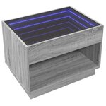 vidaXL Table basse avec LED infini sonoma gris 70x50x50 cm