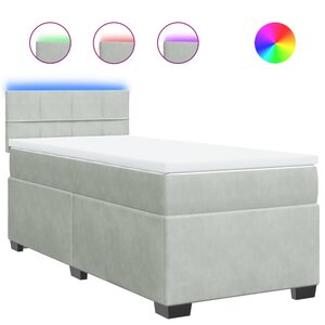 vidaXL Sommier à lattes de lit et matelas Gris clair 80x200 cm Velours