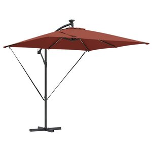vidaXL Parasol banane à mât déporté Couleur terre cuite