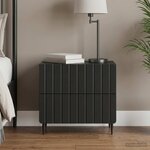 vidaXL Cabinet de chevet Noir 62 x 34 5 x 49 5 cm Bois d'ingénierie