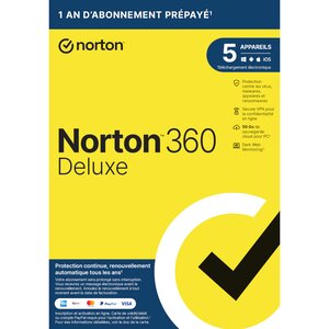 Norton 360 deluxe  - licence 1 an - 5 postes - a télécharger