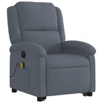 vidaXL Fauteuil inclinable de massage électrique gris foncé velours