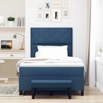 vidaXL Lit à ressorts avec matelas Bleu 120 x 200 cm tissu