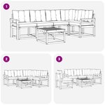 vidaXL Ensemble de canapés d'extérieur 6 Pièces Blanc et Beige