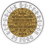 Pièce de monnaie 25 euro Autriche 2006 argent et niobium BU – Navigation européenne par satellite