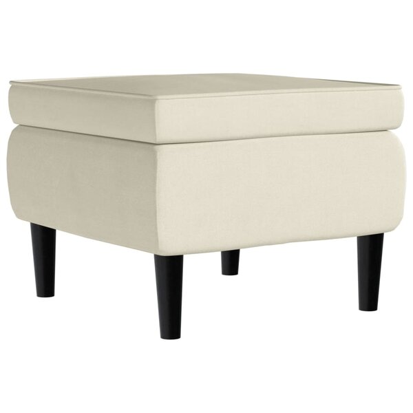 vidaXL Tabouret avec pieds en bois Crème Velours