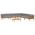 vidaXL Salon palette de jardin avec coussins 6Pièces bois d'acacia massif
