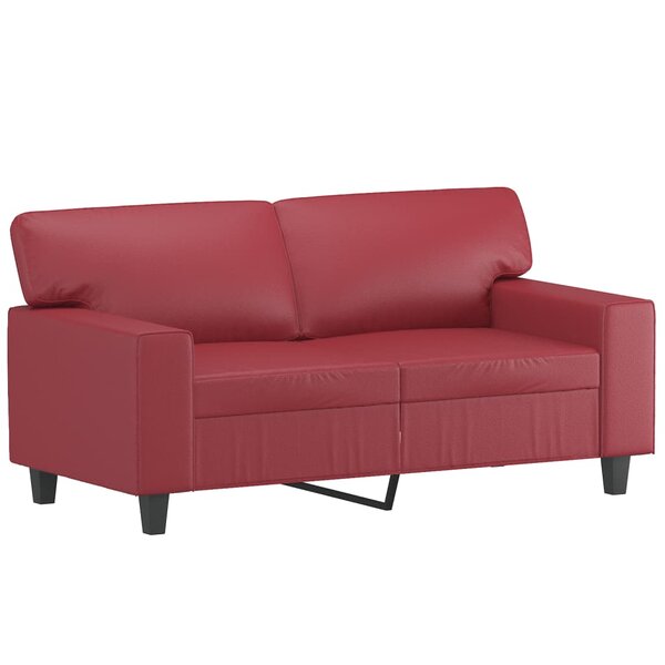 vidaXL Canapé à 2 places Rouge bordeaux 120 cm Similicuir
