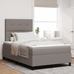vidaXL Lit à ressorts avec matelas et LED - Taupe - 120 x 200 cm - Tissu