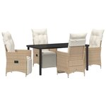 vidaXL Ensemble de salle à manger pour jardin 5 Pièces Beige Poly rotin