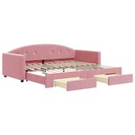 vidaXL Lit de jour avec gigogne et tiroirs rose 90x200 cm velours