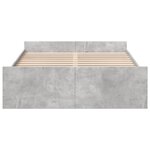 vidaXL Cadre de lit et tiroirs gris béton 120x200 cm bois d'ingénierie
