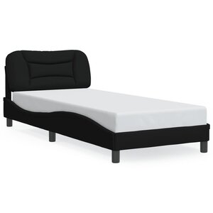 vidaXL Cadre de lit avec LED sans matelas noir 80x200 cm tissu