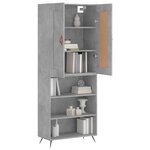 vidaXL Buffet haut Gris béton 69 5x34x180 cm Bois d'ingénierie