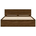 vidaXL Cadre de lit avec tête de lit chêne marron 140x190 cm