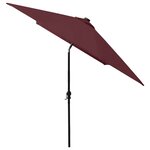 vidaXL Parasol de jardin avec LED et mât en acier rouge bordeaux 2x3 m