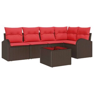 vidaXL Ensemble de canapé de jardin Marron polyrotin