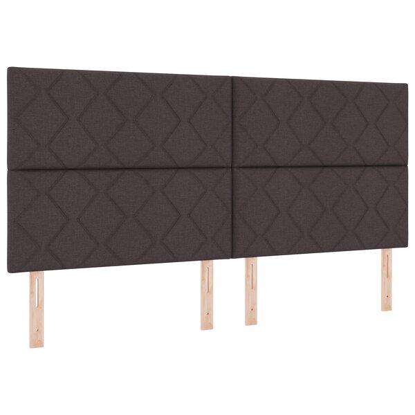 vidaXL Lit avec sommier et matelas Marron foncé 200x200 cm Tissu