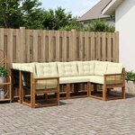 vidaXL Ensemble de canapés d'extérieur 6 Pièces Naturel et Crème