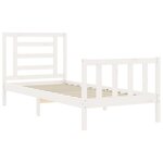 vidaXL Cadre de lit et tête de lit blanc 100x200 cm bois massif