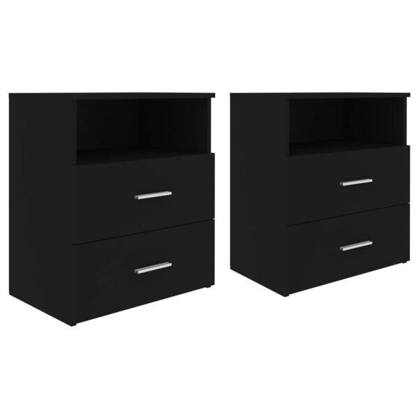 vidaXL Tables de chevet 2 Pièces Noir 50x32x60 cm