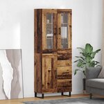 vidaXL Haut Armoire 2 Pièces Bois Ancien Bois Aggloméré et Verre