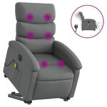 vidaXL Fauteuil inclinable de massage électrique Gris foncé Tissu