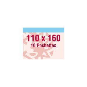 Pochettes double soudure 110 x 160 mm type blocs Roses. Fond - Transparent