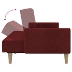 Vidaxl canapé-lit à 2 places rouge bordeaux tissu